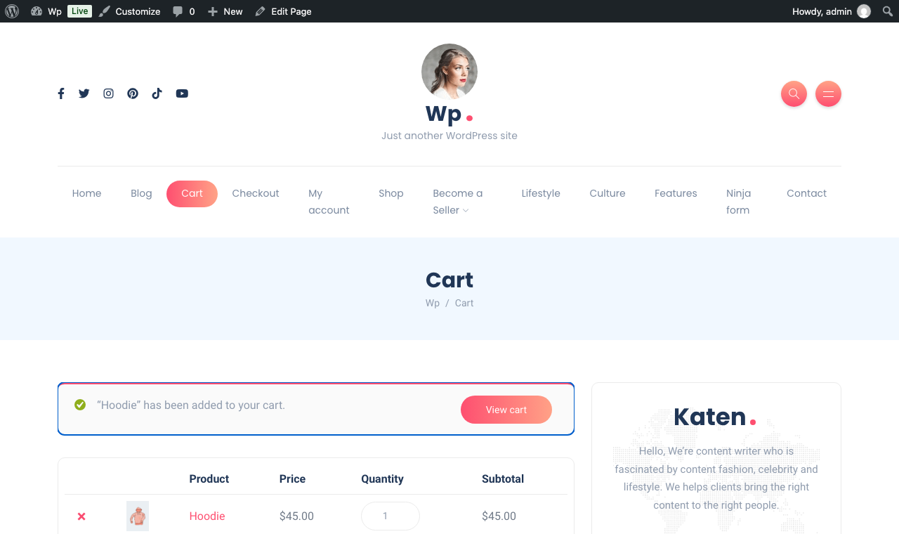 Classic WooCommerce Cart page showing the existing Split the Payment banner, unchanged